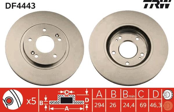 TRW DF4443 - Brake Disc www.parts5.com