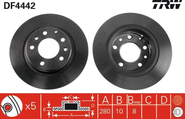 TRW DF4442 - Disc frana www.parts5.com