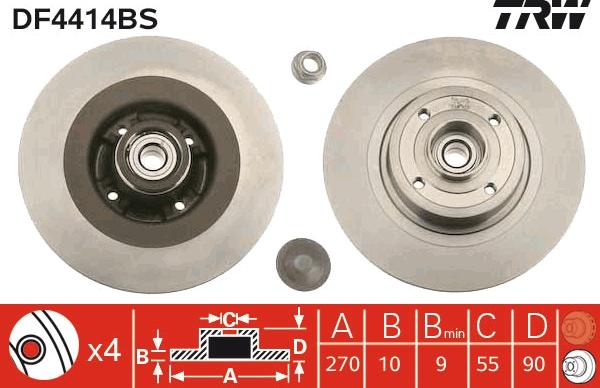 TRW DF4414BS - Disc frana www.parts5.com