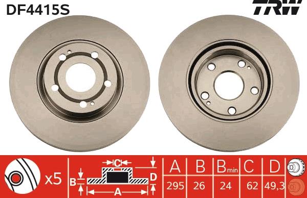 TRW DF4415S - Disc frana www.parts5.com