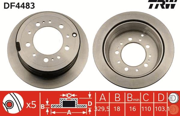 TRW DF4483 - Disc frana www.parts5.com