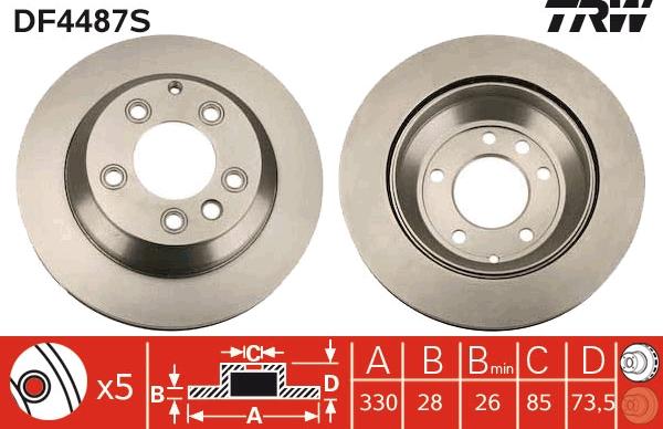 TRW DF4487S - Disc frana www.parts5.com