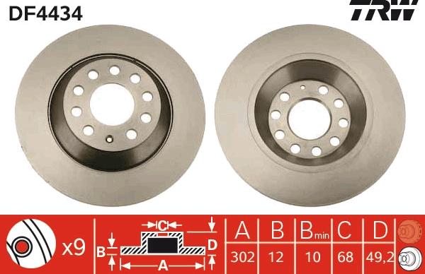 TRW DF4434 - Brake Disc www.parts5.com