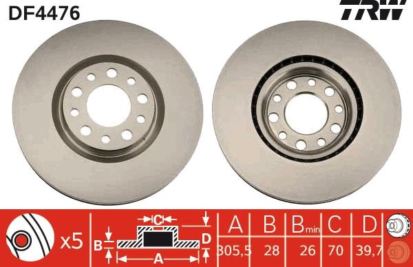 TRW DF4476 - Disc frana www.parts5.com