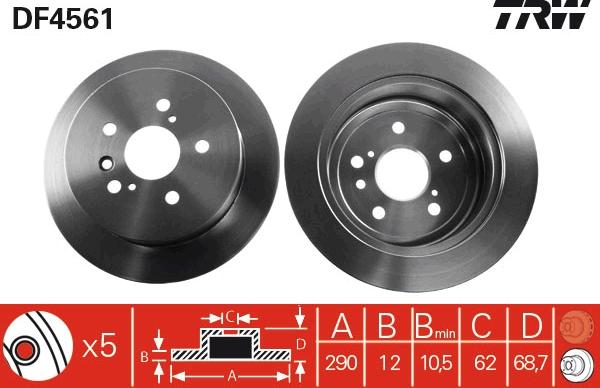 TRW DF4561 - Disc frana www.parts5.com