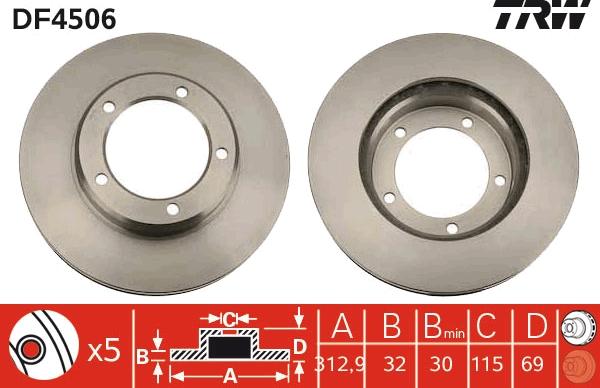 TRW DF4506 - Disc frana www.parts5.com