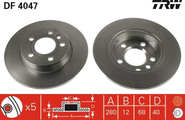 TRW DF4047 - Disc frana www.parts5.com