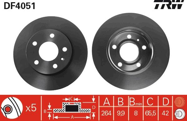 TRW DF4051 - Тормозной диск www.parts5.com