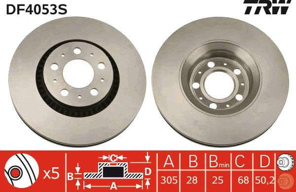 TRW DF4053S - Disc frana www.parts5.com