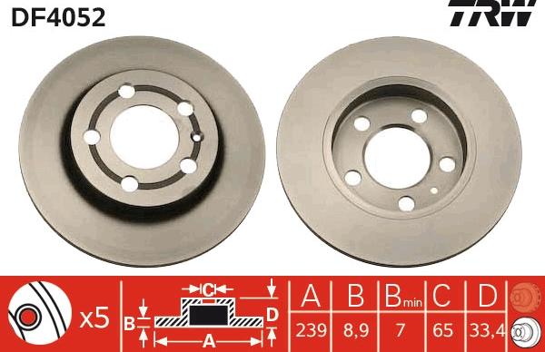 TRW DF4052 - Brake Disc www.parts5.com