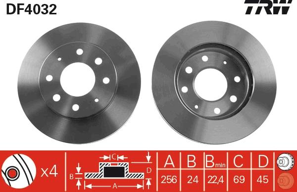 TRW DF4032 - Тормозной диск www.parts5.com