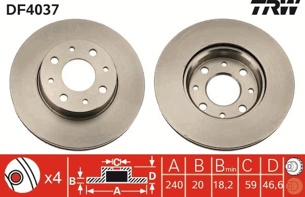 TRW DF4037 - Disc frana www.parts5.com