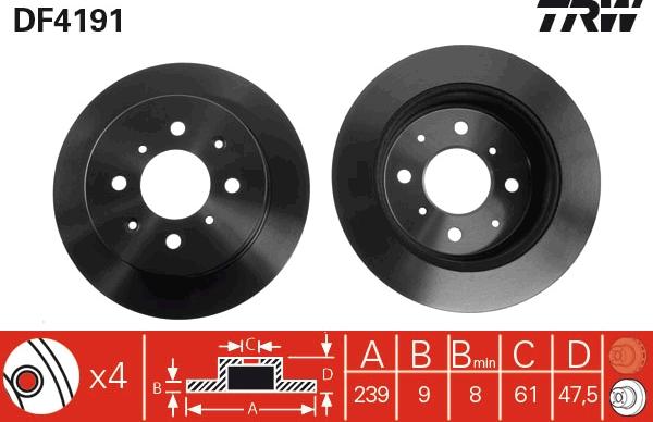 TRW DF4191 - Kočioni disk www.parts5.com