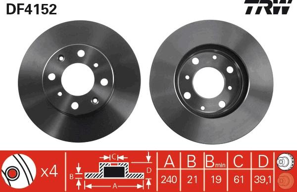 TRW DF4152 - Brake Disc www.parts5.com