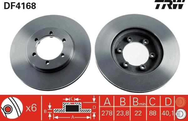 TRW DF4168 - Disc frana www.parts5.com