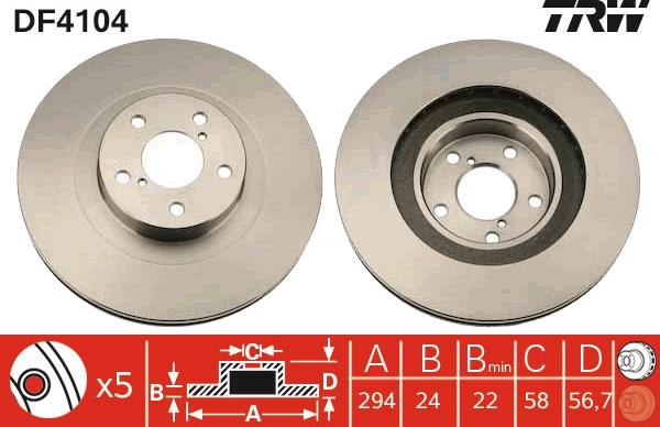 TRW DF4104 - Δισκόπλακα www.parts5.com