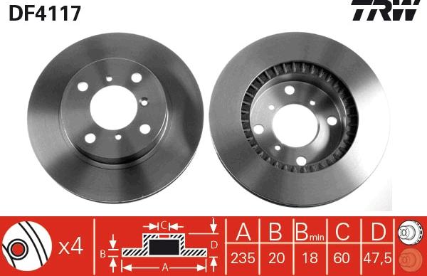 TRW DF4117 - Brake Disc www.parts5.com