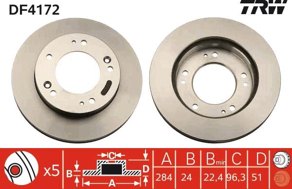 TRW DF4172 - Disc frana www.parts5.com