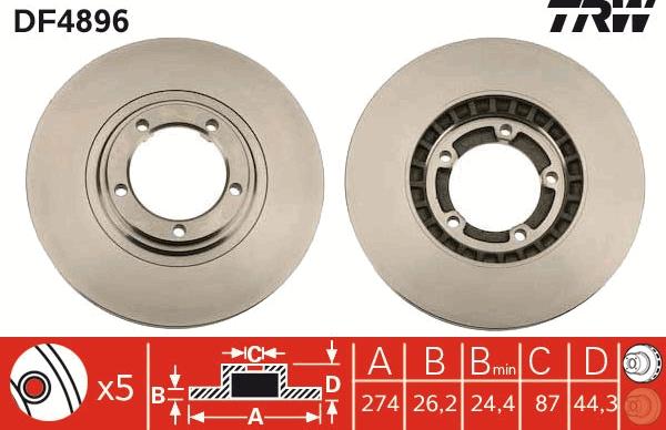 TRW DF4896 - Zavorni kolut www.parts5.com