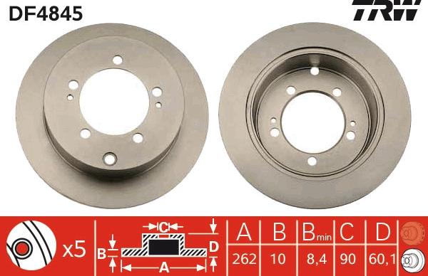 TRW DF4845 - Disque de frein www.parts5.com