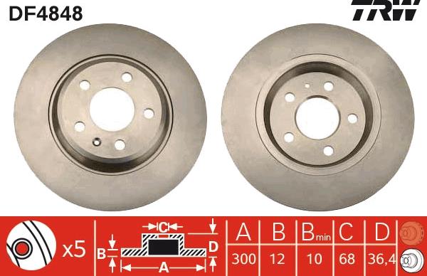 TRW DF4848 - Disco de freno www.parts5.com