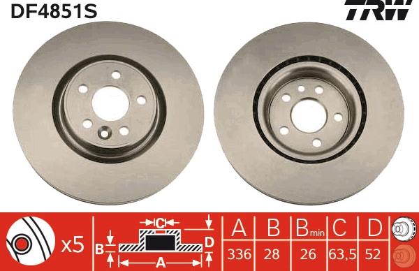 TRW DF4851S - Disc frana www.parts5.com