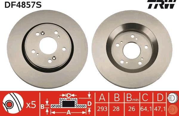 TRW DF4857S - Kočni disk www.parts5.com