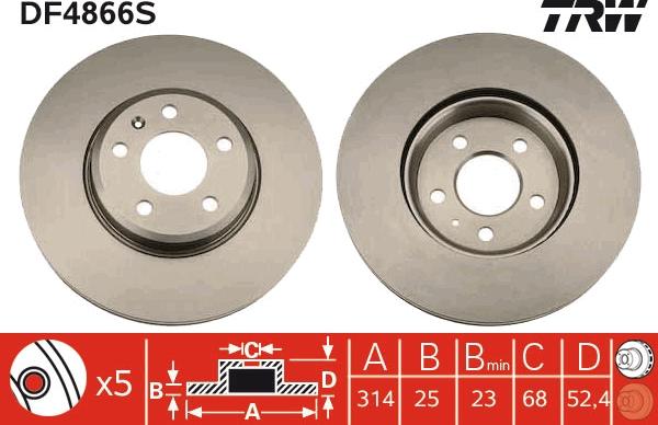 TRW DF4866S - Brake Disc www.parts5.com