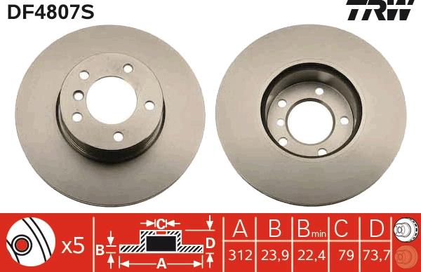 TRW DF4807S - Disc frana www.parts5.com