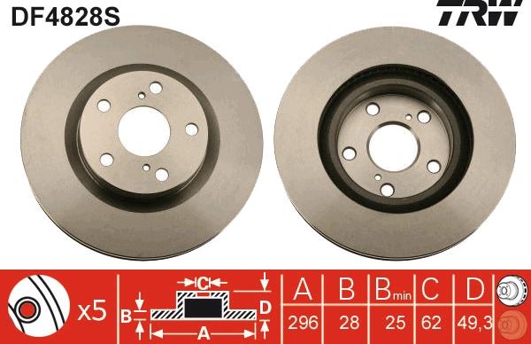 TRW DF4828S - Kočioni disk www.parts5.com