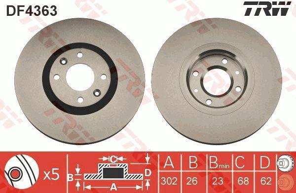 TRW DF4363 - Brake Disc www.parts5.com