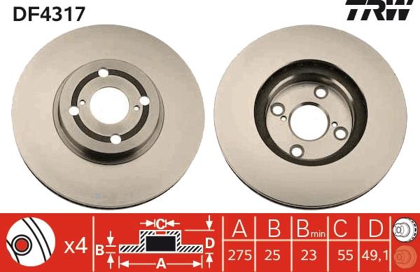 TRW DF4317 - Тормозной диск www.parts5.com