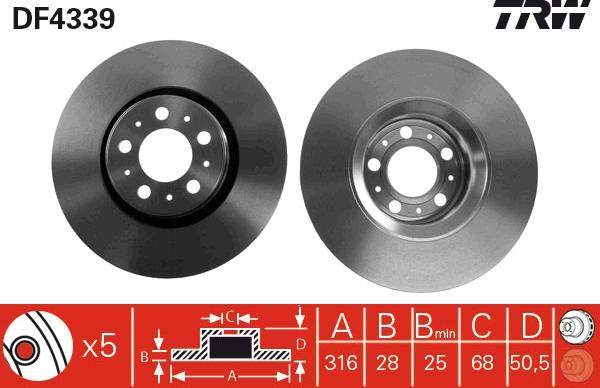 TRW DF4339 - Disc frana www.parts5.com