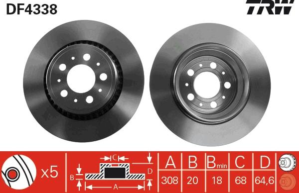 TRW DF4338 - Brake Disc www.parts5.com