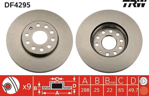 TRW DF4295 - Brzdový kotouč www.parts5.com