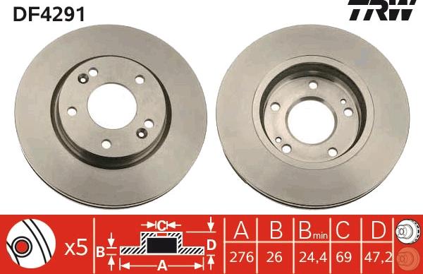 TRW DF4291 - Disc frana www.parts5.com