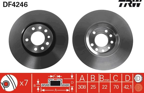 TRW DF4246 - Brake Disc www.parts5.com