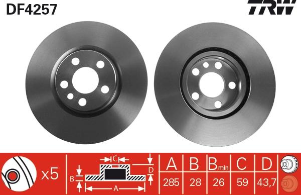 TRW DF4257 - Disc frana www.parts5.com