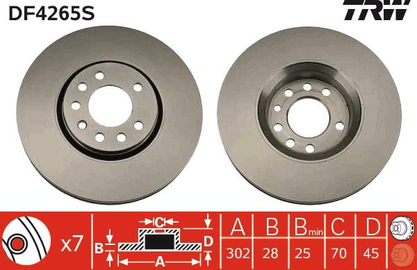 TRW DF4265S - Disc frana www.parts5.com