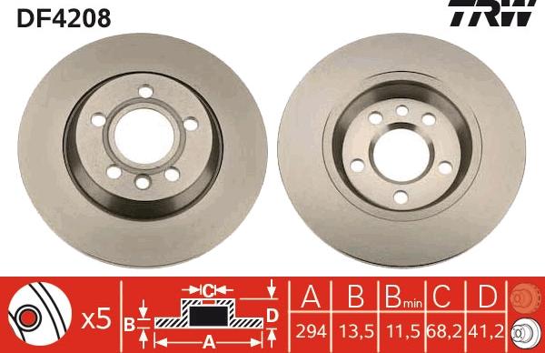 TRW DF4208 - Disc frana www.parts5.com