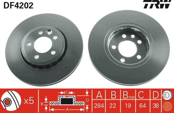 TRW DF4202 - Disc frana www.parts5.com