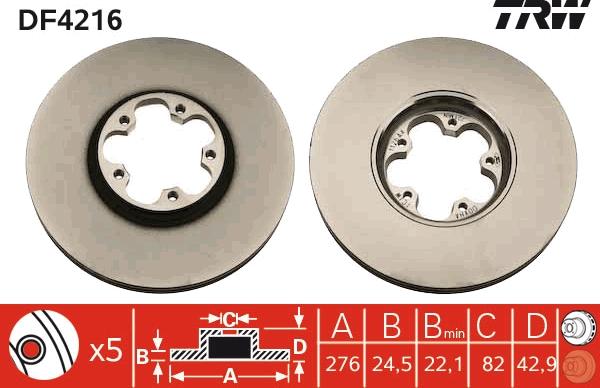 TRW DF4216 - Brake Disc www.parts5.com