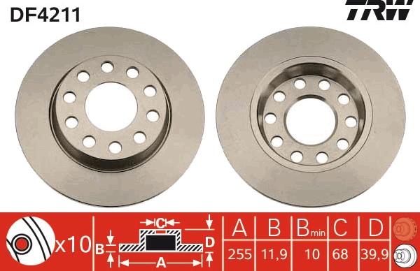 TRW DF4211 - Brake Disc www.parts5.com