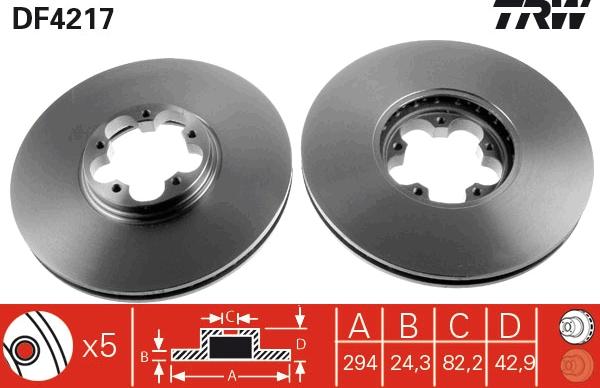 TRW DF4217 - Brake Disc www.parts5.com