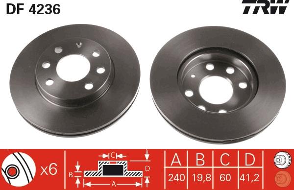 TRW DF4236 - Kočioni disk www.parts5.com