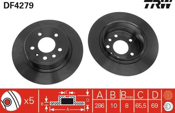 TRW DF4279 - Brake Disc www.parts5.com