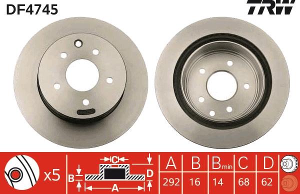 TRW DF4745 - Brake Disc parts5.com