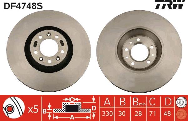 TRW DF4748S - Disc frana www.parts5.com