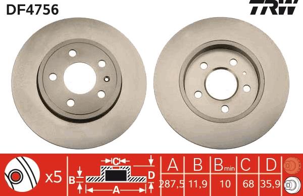 TRW DF4756 - Δισκόπλακα www.parts5.com