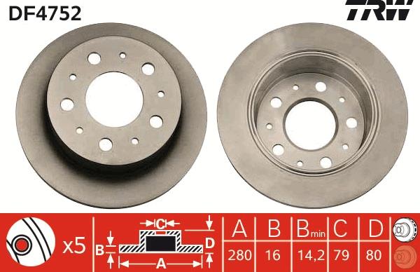 TRW DF4752 - Disc frana www.parts5.com